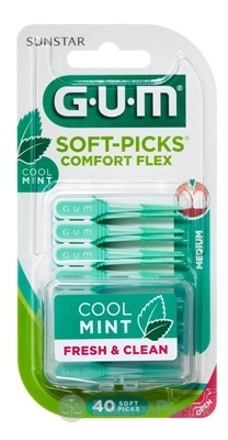 GUM Soft-Picks Comfort Flex Mint gumové medzizubné kefky, s mätou, Medium 1x40 ks