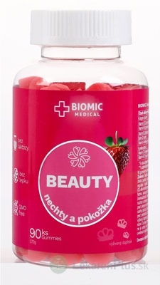 BIOMIC BEAUTY gummies, jahodová príchuť 1x90 ks