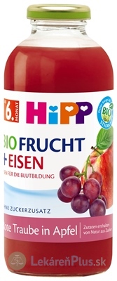 HiPP BIO Jablko a červené hrozno + železo ovocný nektár (od 6. mesiaca) 1x500 ml