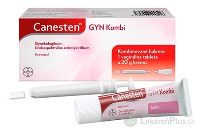 Canesten GYN Kombi tbl vag (blis.Al) 1x500 mg + crm der (tuba Al) 1x20 g, 1x1 set