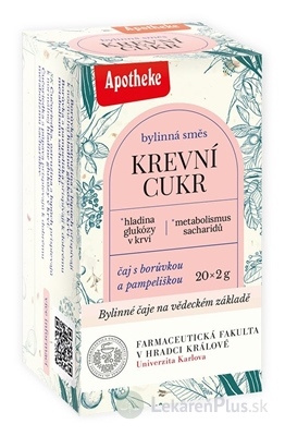 APOTHEKE FARMA KRVNÝ CUKOR bylinná zmes, čaj v nálevových vreckách 20x2 g (40 g)