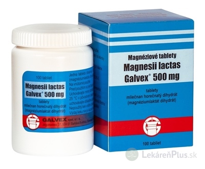 Magnesii lactas Galvex 500 mg tbl 0,5 g (obal PE) 1x100 ks