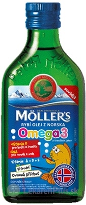 MOLLER´S Omega 3 RYBÍ OLEJ Ovocná aróma z pečene tresiek 1x250 ml