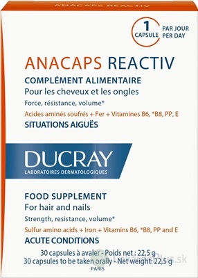 DUCRAY ANACAPS REACTIV cps pre vlasy a nechty 1x30 ks