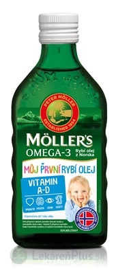 MOLLER´S Omega 3 Môj prvý RYBÍ OLEJ vitamín A a D 1x250 ml