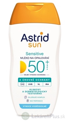 ASTRID SUN SENSITIVE Mlieko na opaľovanie OF 50+ 1x150 ml