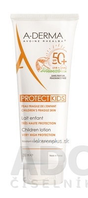 A-DERMA PROTECT KIDS LAIT SPF50+ mlieko pre deti (krehká fragilná koža) 1x250 ml