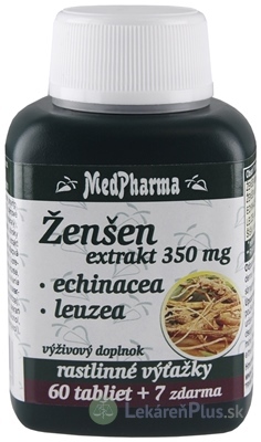 MedPharma ŽENŠEN 350 mg + Echinacea + Leuzea tbl 60+7 zadarmo (67 ks)