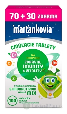 WALMARK Marťankovia s Imunactivom cmúľacie tablety, príchuť mix, 70+30 zdarma (100 ks)