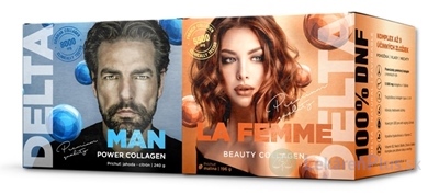 DELTA MAN & LA FEMME COLLAGEN DUO PACK prášok na prípravu nápoja, rozpustný kolagén, 240 g + 196 g, 1x1 set