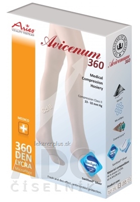 AVICENUM 360 Stehenné pančuchy, Micro veľkosť ML (pôvodne 2D), II.KT, Sanitized, otvorená špica, krajka, telové, 1x1 pár