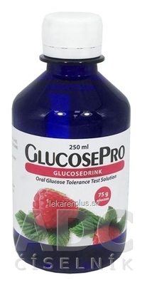 GlucosePro 75 g nápoj pre glukózový tolerančný test, malina 1x250 ml
