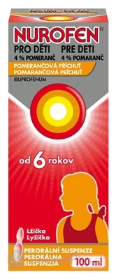 NUROFEN pre deti 4% pomaranč sus por 4,0 g (fľ.PET) 1x100 ml