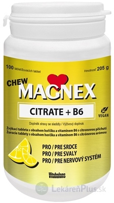 Vitabalans MAGNEX CITRATE + B6 CHEW žuvacie tablety 1x100 ks