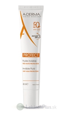 A-DERMA PROTECT FLUIDE SPF50+ transparentný fluid, 1x40 ml