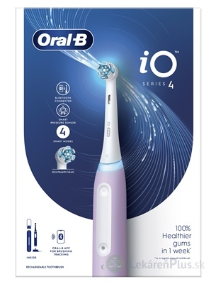 Oral-B iO SERIES 4 Lavender elektrická zubná kefka + držiak + puzdro, 1x1 set