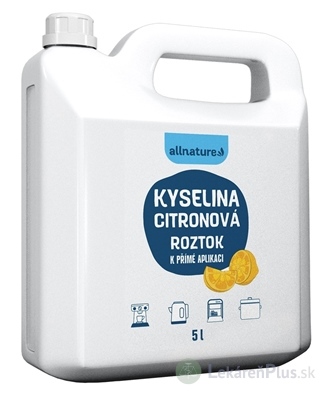 Allnature KYSELINA CITRÓNOVÁ roztok k priamej aplikácii 1x5 l