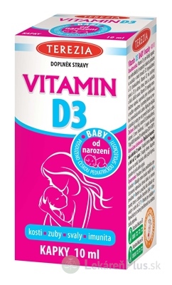 TEREZIA VITAMÍN D3 BABY kvapky (400 IU), od narodenia, 1x10 ml