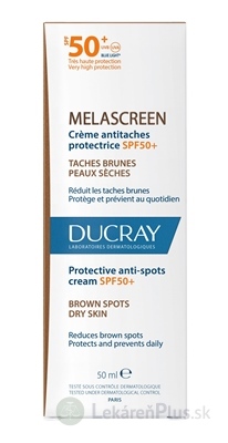 DUCRAY MELASCREEN Ochranný krém SPF50+ proti pigmentovým škvrnám 1x50 ml