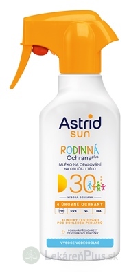 ASTRID SUN Rodinné mlieko na opaľovanie OF 30 v spreji 1x270 ml