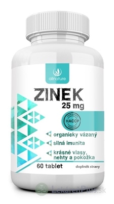 Allnature ZINOK 25 mg tbl 1x60 ks