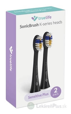 TrueLife SonicBrush K-series heads Sensitive Plus náhradné hlavice pre sonickú zubnú kefku, čierne 1x2 ks
