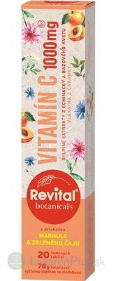 Revital Botanicals VITAMÍN C 1000 mg tbl eff s bylinnými extraktmi, s príchuťou marhule a zeleného čaju 1x20 ks