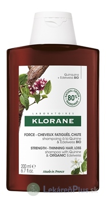 KLORANE SHAMPOOING À LA QUININE & EDELWEISS BIO šampón s chinínom a bio plesnivcom alpským 1x200ml