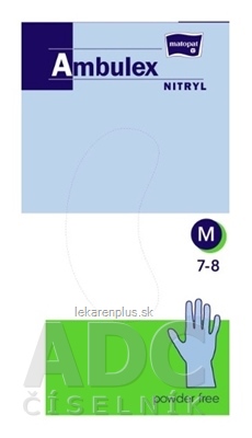 Ambulex rukavice NITRYL veľ. M, modré, nesterilné, nepudrované, 1x100 ks