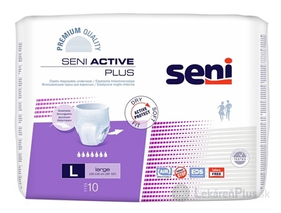 Seni ACTIVE PLUS Large 3 navliekacie nohavičky (obvod 100-135 cm, savosť 2000 ml) 1x10 ks
