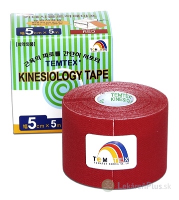 TEMTEX KINESOLOGY TAPE tejpovacia páska, 5 cm x 5 m, červená 1x1 ks