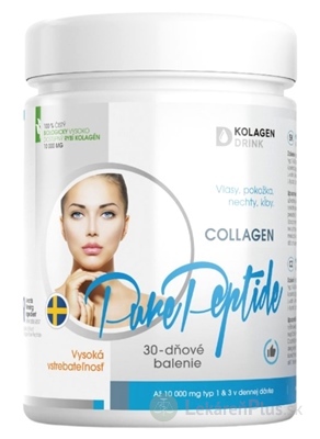 KolagenDrink COLLAGEN 10000 mg Pure Peptide práškový rybí kolagén 1x300 g