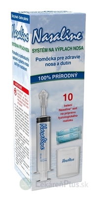 Nasaline Systém na výplach nosa striekačka + odmerka + 10 vreciek soli + cestovné puzdro 1x1 set