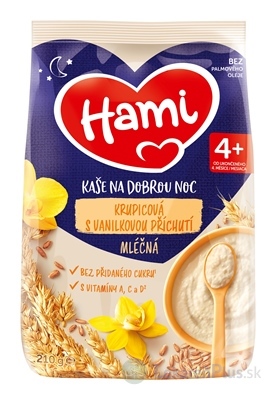 Hami mliečna kaša krupicová s vanilkovou príchuťou na dobrú noc (od ukonč. 4. mesiaca) 1x210 g