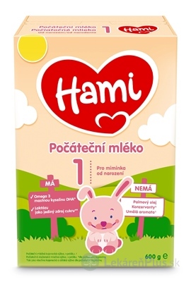 Hami 1 Počiatočné mlieko dojčenská mliečna výživa v prášku (od narod.) (inov.2022) 1x600 g