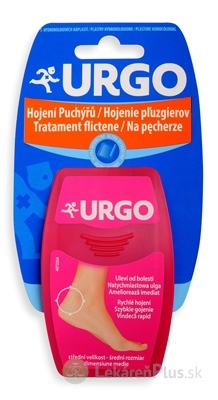 URGO Hojenie pľuzgierov Ultra diskrétne hydrokoloidná náplasť, 5,9x3,4 cm, 1x5 ks