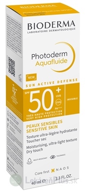 BIODERMA Photoderm Aquafluide SPF 50+ NEW opaľovací krém, netónovaný/natural (inov.12/2022) 1x40 ml