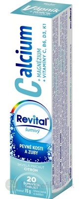 Revital Calcium+MAGNÉZIUM+VITAMÍNY C, B6, D3, K1 tbl eff s príchuťou citrónu 1x20 ks