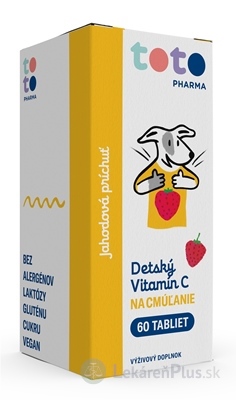 TOTO Detský vitamín C na cmúľanie tbl jahodová príchuť 1x60 ks