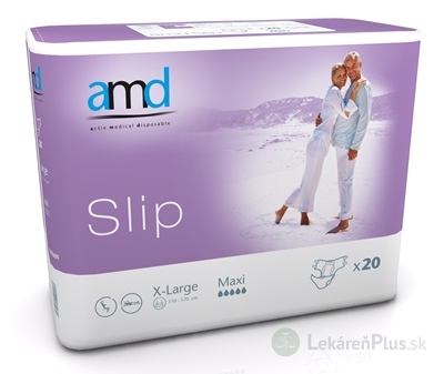 amd Slip Maxi X-Large inkontinenčné plienky, obvod bokov 110 - 170 cm, nasiakavosť 4100 ml, 1x20 ks