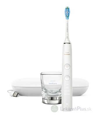 Philips Sonicare DiamondClean 9000 White elektrická sonická zubná kefka (HX9911/27) s nabíjacím puzdrom a pohárom, biela, 1x1 set