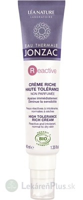 JONZAC Reactive Výživný KRÉM BIO na intolerantnú pleť 1x40 ml