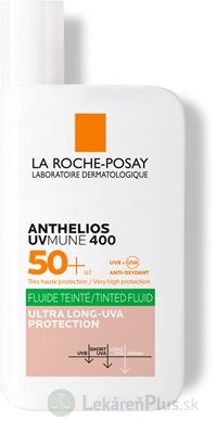 LA ROCHE-POSAY ANTHELIOS UVMUNE 400 SPF50+ FLUID tónovaný fluid s ochranným faktorom, pre citlivú mastnú pleť 1x50 ml