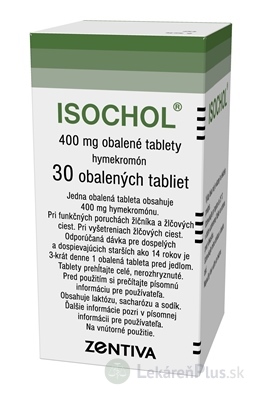 ISOCHOL tbl obd 400 mg (fľ. skl. hnedá) 1x30 ks