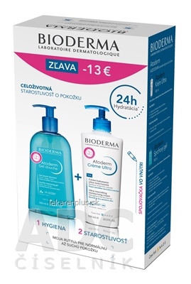 BIODERMA Atoderm BALÍK Krém Ultra + Sprchový gel krém ultra 500 ml + sprchový gél 500 ml, (ZĽAVA -13 EUR), 1x1 set