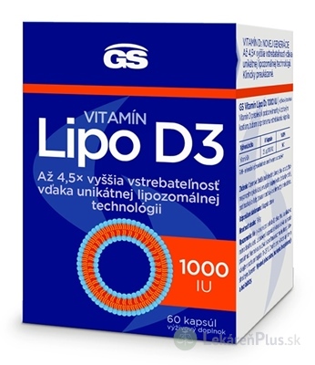 GS Vitamín Lipo D3 1000 IU cps 1x60 ks