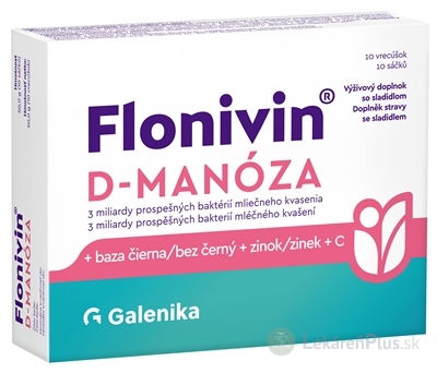 Flonivin D-MANÓZA vrecúška (+ baza čierna + zinok + vitamín C) 1x10 ks
