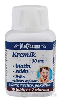 MedPharma KREMÍK 30mg+Biotín+Selén+PABA tbl (inov.2020) 1x37 ks