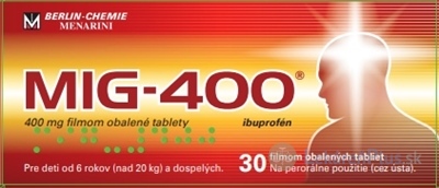MIG-400 tbl flm 400 mg (blis.PVC/Al fólia v škatuľke) 1x30 ks
