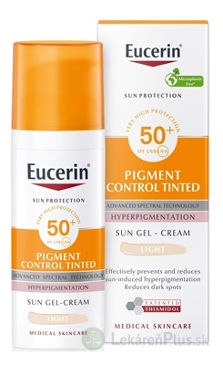 Eucerin SUN PIGMENT CONTROL TINTED SPF 50+ LIGHT emulzia na opaľovanie s depigmentačným účinkom, svetlá 1x50 ml